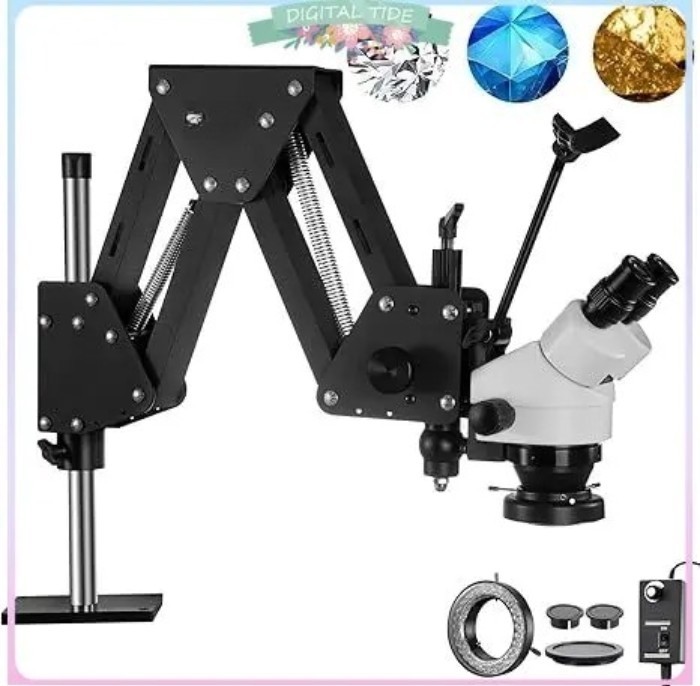 MS01A Jewelry Engraving Precision Stereoscopic Microscope, 7*45X, Binocular Microscope, Jewelry too
