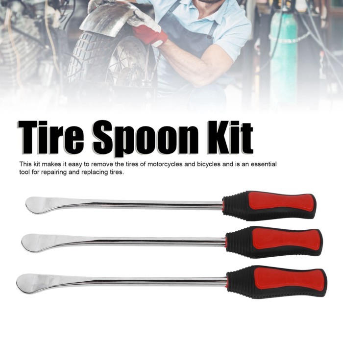 Tire Spoon Lever Tool Kit Protective Cover Valve Cores Tire Changing Removal Tool for Motorcycle  T