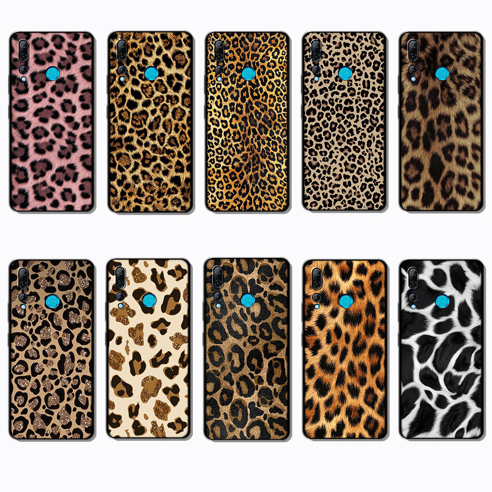 Huawei Y7 Huawei Y7 Y9 Prime Leopard skin เคสโทรศัพท์สีดํานุ่มแฟชั่น