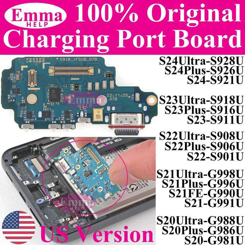 สายแพรเชื่อมต่อพอร์ตชาร์จ USB สำหรับ Samsung S23 S22 Plus S21 S24 Ultra G991U S906U S918U S906U G991