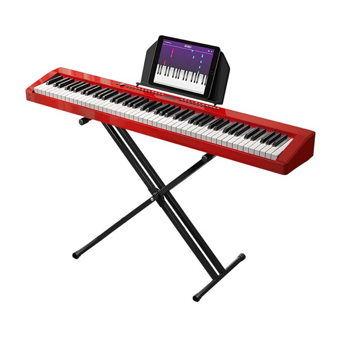 Cademe Portable Electronic Keyboard Piano 88 Keys Weighted Digital Musical Instrument Red Piano For
