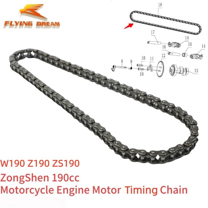 Original ZongShen Engine Timing Chain 25H For Z190 W190 ZS190 Z212 ZS212 Zongshen 190cc 212CC Chine