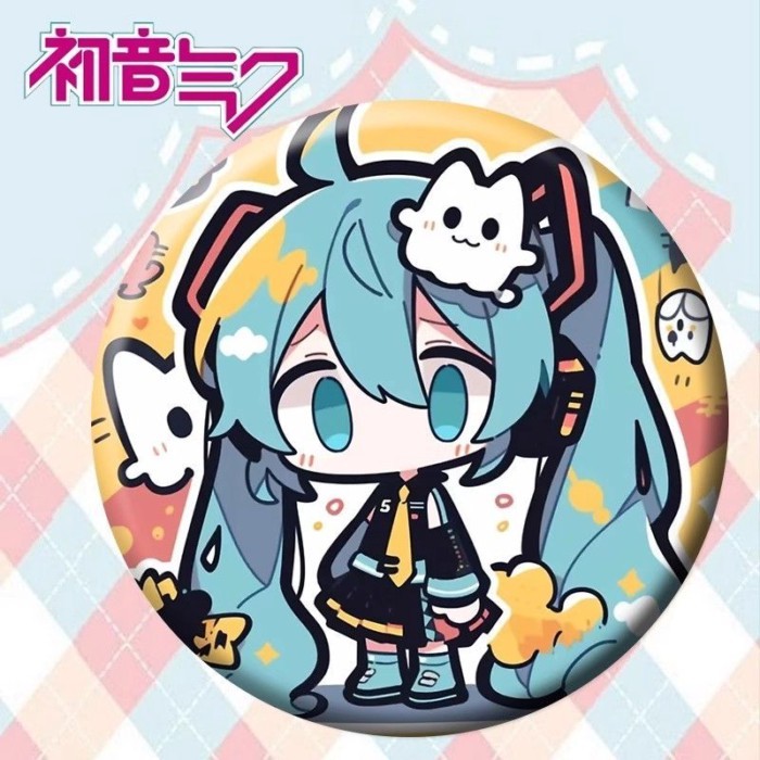 Vocaloid Hatsune Miku Chibi รุ่นรอบป้ายดีบุกอะนิเมะเข็มกลัด Pin Collectible Decor