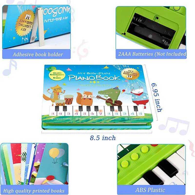 ok Eduional Musical Toy For 3 Years Old Gis Baby Toys Piano Keyboards With Book 10 Instruments Tone