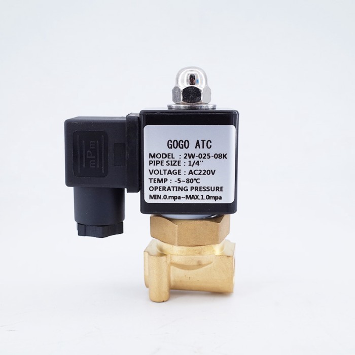 2 Way NO 2W025-08K/06K Copper Coil Water Solenoid Valve G1/8 1/4 110V 220V AC 12V 24V DC Normally O