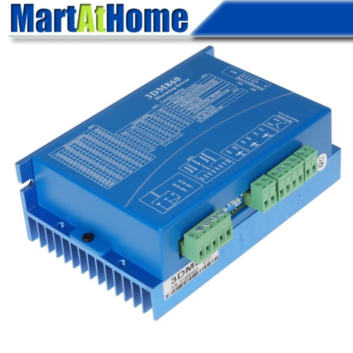 3DM860 CNC 3-Phase Digital Stepper Driver 24~80VAC 30~100VDC 7.5A 20KHz PWM 200K Micro Steps 12800