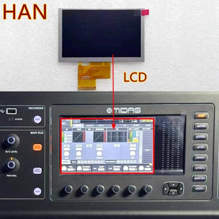 For MIDAS M32 M32R mixer 5 Inch LCD Screen Display Repair (100% Test Before Shipment)