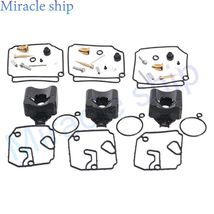 3x 6H4-W0093-03 Carburetor Repair Kit for Yamaha Outboard 2 Stroke 40HP 50HP 6H4-W0093 Sierra 18-77