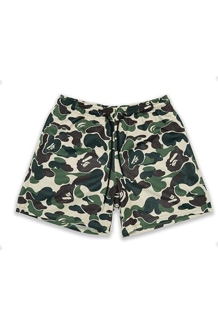 Unisex Bape กางเกงขาสั้นลําลอง Joggers แฟชั่น Camo Shark Ape Bape
 ถนน กางเกงขาสั้นลําลองสําหรับผู้ช