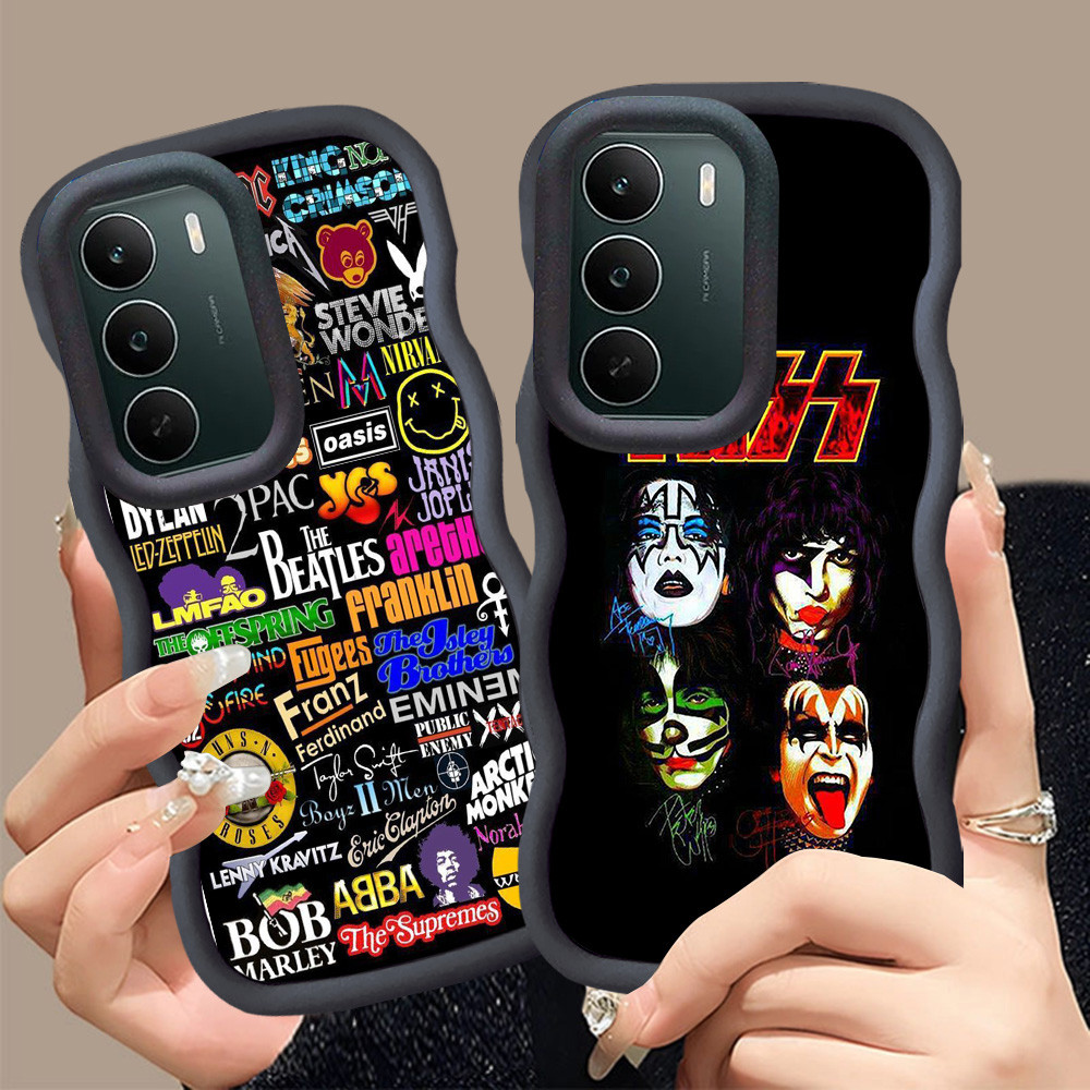 MERAH A-9 Rock Band Casing สําหรับ Infinix HOT 30i 60 40i ITEL City 100 60i สีดําสีแดงสีชมพูกรณี