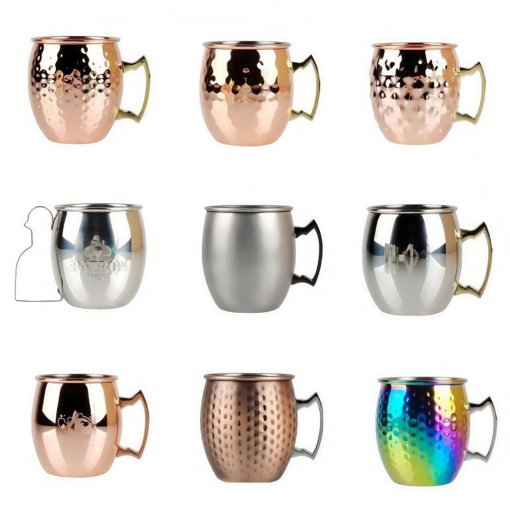 ร้อน!! Moscow Mule แก้วสแตนเลสทองแดงชุบค้อนจุด Moscow Mule สไตล์ยุโรป Goblet Of Fire แก้วเบียร์