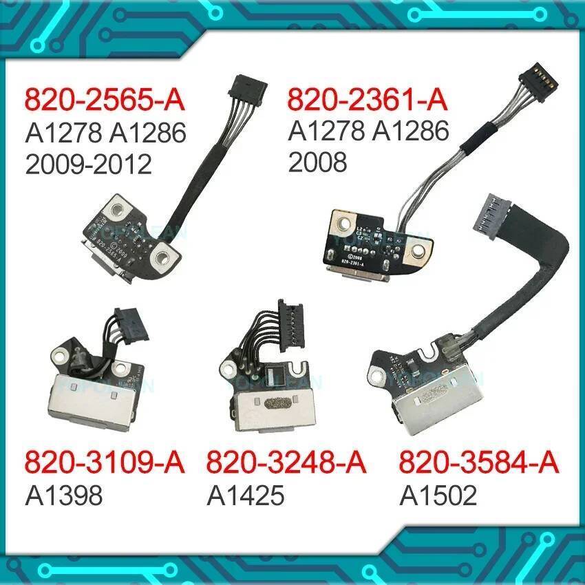 TA Original สําหรับ Macbook Pro A1297 A1286 A1278 A1398 A1425 A1502 DC Power Jack Board 820-361 820-