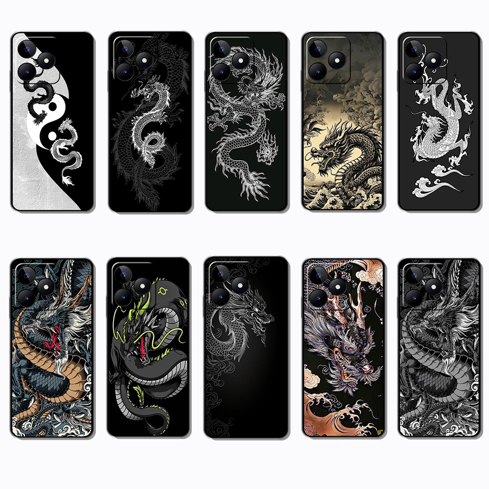 เคสโทรศัพท์สีดําแบบนุ่มสําหรับ OPPO A5i A5X A5 Pro A5m A3NFC Dragon caseg