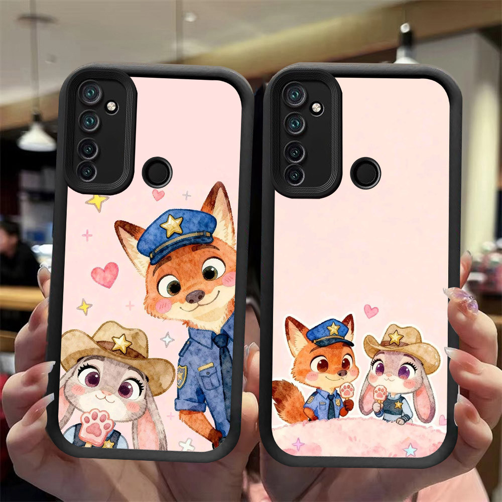 J-14 Zootopia ดำขาวชมพูเคสโทรศัพท์หรับ Realme 5S Q 5 7i 5i C17 Pro