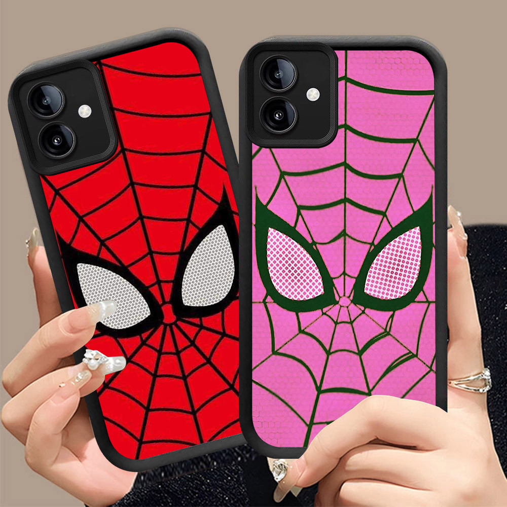 Q-35 Spider-man ขาวดำเคสโทรศัพท์หรับ VIVO IQOO U5 Y75 Y02A U5E Y02T Y02 Z6 5G ปกสีชมพู