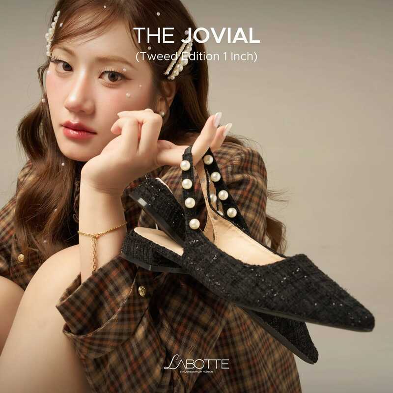 The Jovial (Tweed Edition 1 Inch) - Labotte.Bkk รองเท้ารัดส้น รองเท้าหัวแหลม