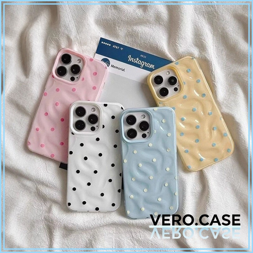 For iPhone 16 15 14 13 12 11 Pro Max X XR XS Max 7 8 Plus Simple Polka Dots Cartoon Phone Case iPhone 13 Soft TPU Case