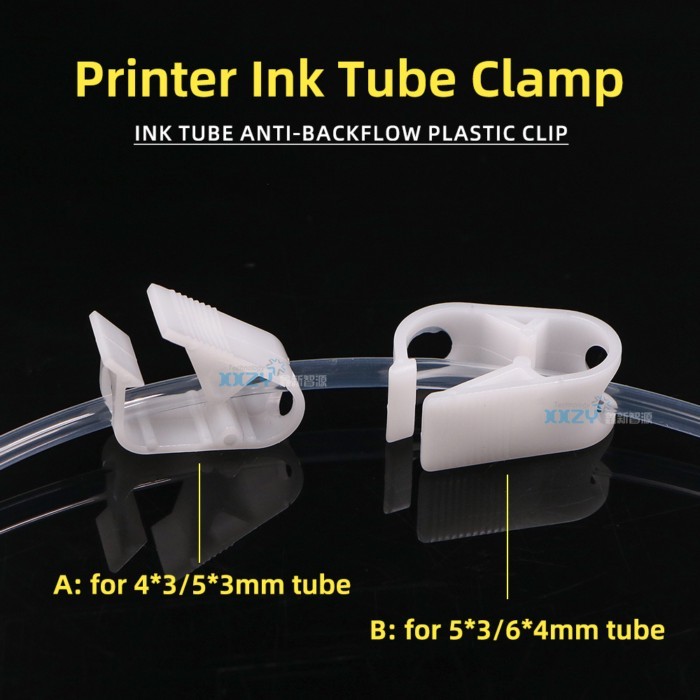 20PCs Eco Solvent Printer Ink Tube Clip 4x3mm 6*4mm Ink Tube Clamp for Ink Hose Switch CISS System