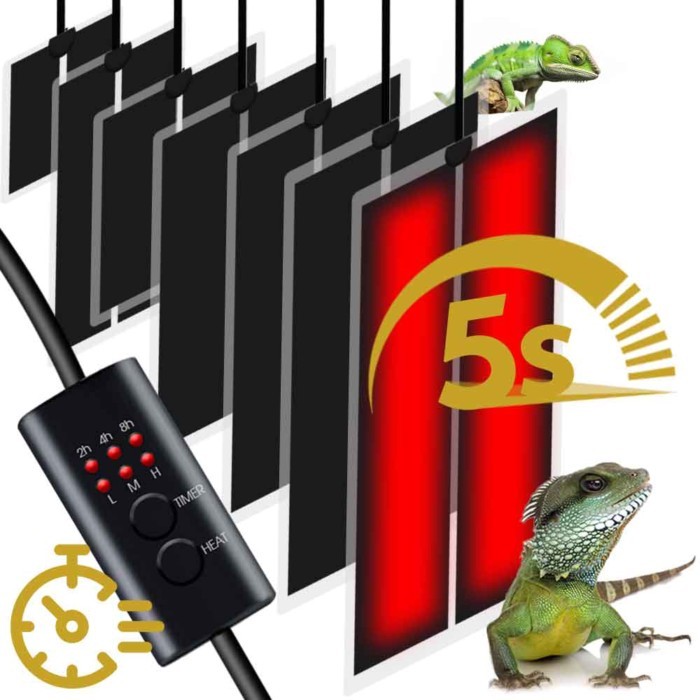 45W-5W 2/4/6H Timing Plant Heating Pad Reptile Warmer Heat Mat with 3-Gear Temperature Controller I
