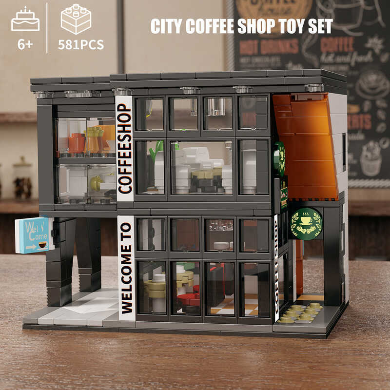 Blocks Toy City Street View Coffee Shop Model Eduional Toys Compatible Others Bricks Sets Christmas