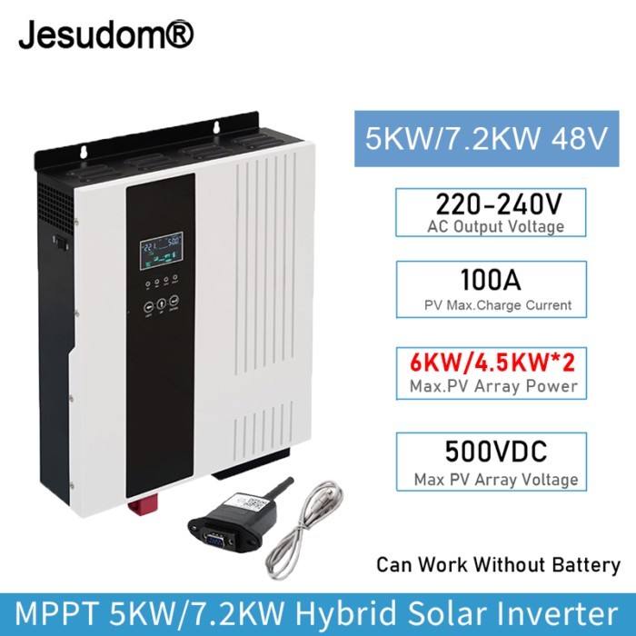 5KW/7.2KW MPPT Hybrid inverter Battery Voltage 48V to 220-240VAC Output  Max. PV Input 500VDC and P