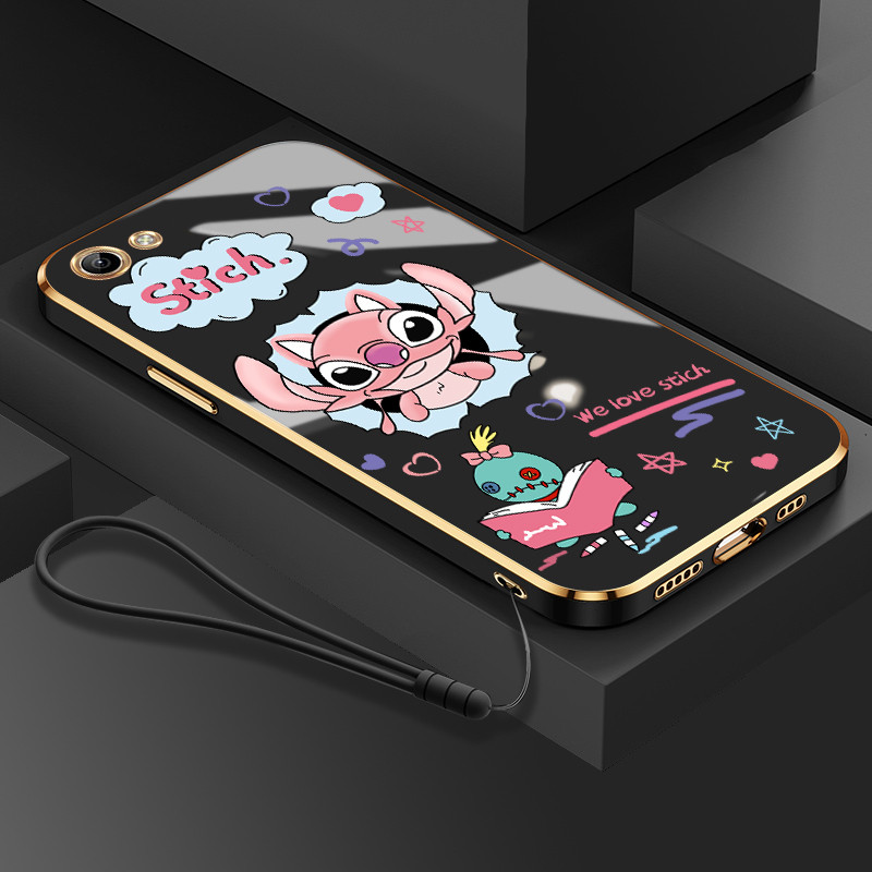 ปลอก Vivo Y81 Y81i Y81S Y83 Y85 Y85A Y91 Y91C Y1S Y91i Y93 Y95 การ์ตูนน่ารัก Stitch คนรักชุบเคสโทรศั