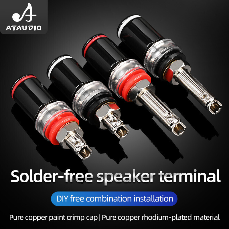 4PCS ATAUDIO HIFI Binding Post with Rhodium Plated Binding Speaker terminal เครื่องขยายเสียงกล้วยปลั