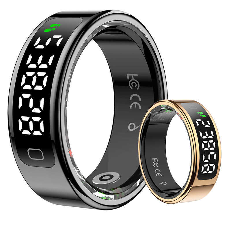 {QRING} R11C Smart Ring Display Gesture Control Sleep Heart Rate Oxygen Health Monitoring Pedometer