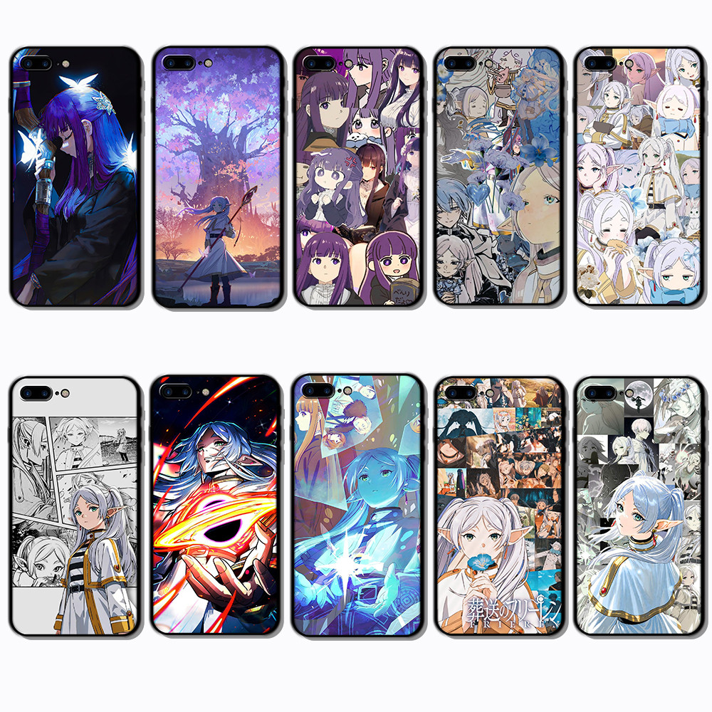 IPhone 7 8 Plus Frieren Beyond Journeys End เคสโทรศัพท์สี TPU สีดํานุ่ม