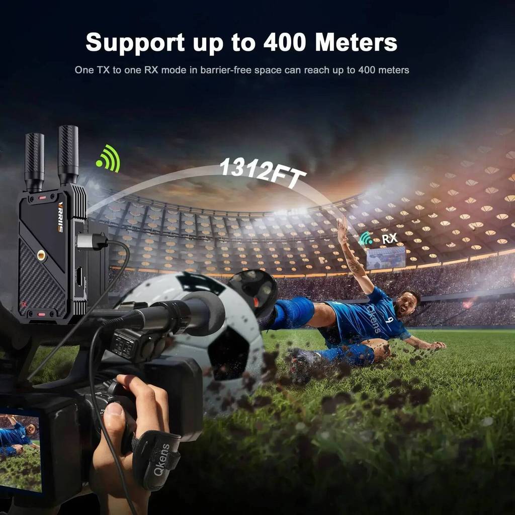 Viris WL082 เครื่องส่งสัญญาณและตัวรับสัญญาณวิดีโอไร้สาย 400 ม. HDMI Extender Dual Display Adapter สํ