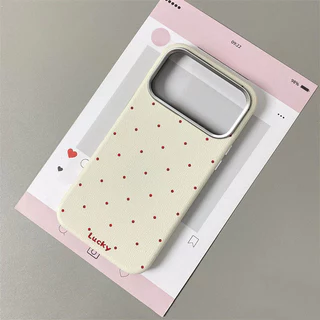 เคสไอโฟน17 สำหรับ IPhone 11 17 Air 15 13 16 12 Pro Max 15 14 16 Plus XR X XS SE 2 3 แฟชั่นนำโชค จุดแดง เนื้อหนัง ปกอ่อน