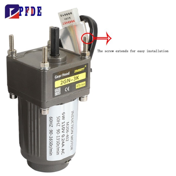 ONLY 6W 110V/220V AC Asynchronous Speed Regulating Motor with Gearbox 2GN 6.9rpm to 415rpm Inductio