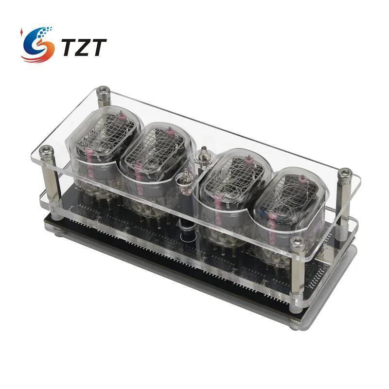 ใหม่ TZT IN-12 Glow Tube Clock Fluorescent Nixie Clock 6/225 สี Light Display Time Date (พร้อม/ไม่มี