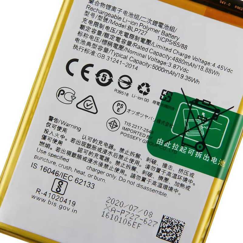 แบตเตอรี่โทรศัพท์ 2024 รุ่น Blp727 Blp729 Blp711 Blp721 Blp741 Blp757 สำหรับ Oppo A11 A11x A9 2020