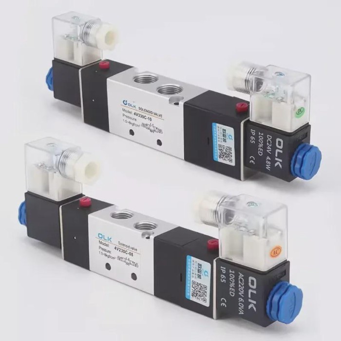 High Quality Three Position Five Way Air Solenoid Valve 4V130C-06 4V230C-08 4V330C-10 4v430C-15 Pne