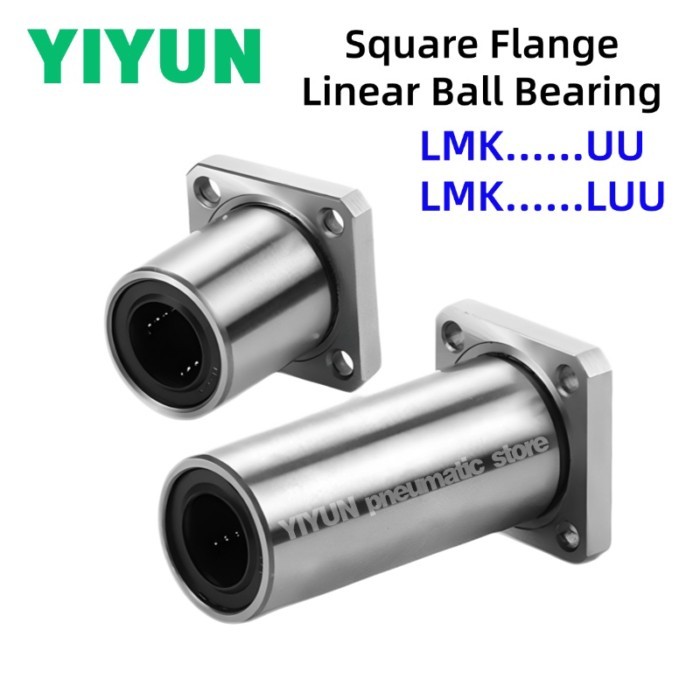 1-10pcs LMK Square Flange Linear Ball Bearing LMK6UU LMK8UU LMK10UU LMK12UU LMK16UU LMK20UU LMK25UU