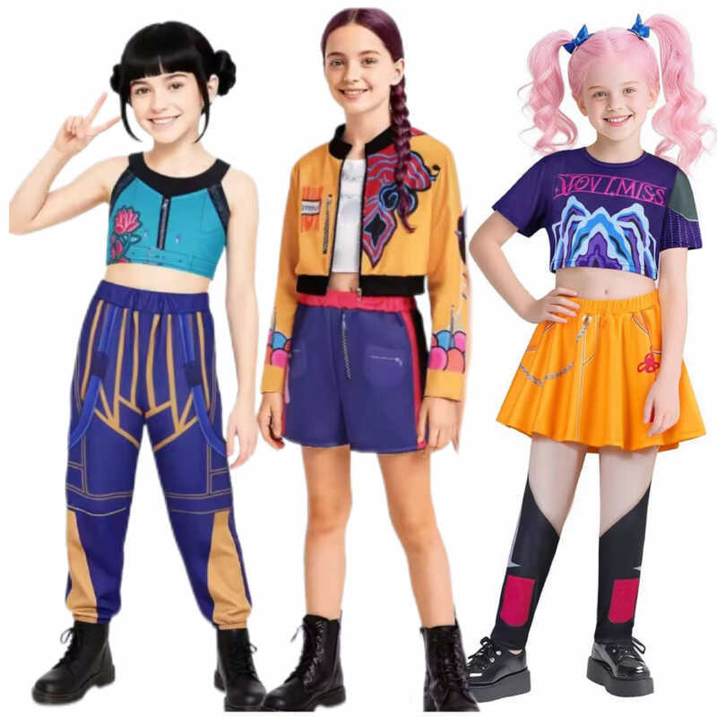 unters I Zoey Mira Cosplay Huntrix Costume For Girls Clothes Group Idol Roleplay Halloween Carnival