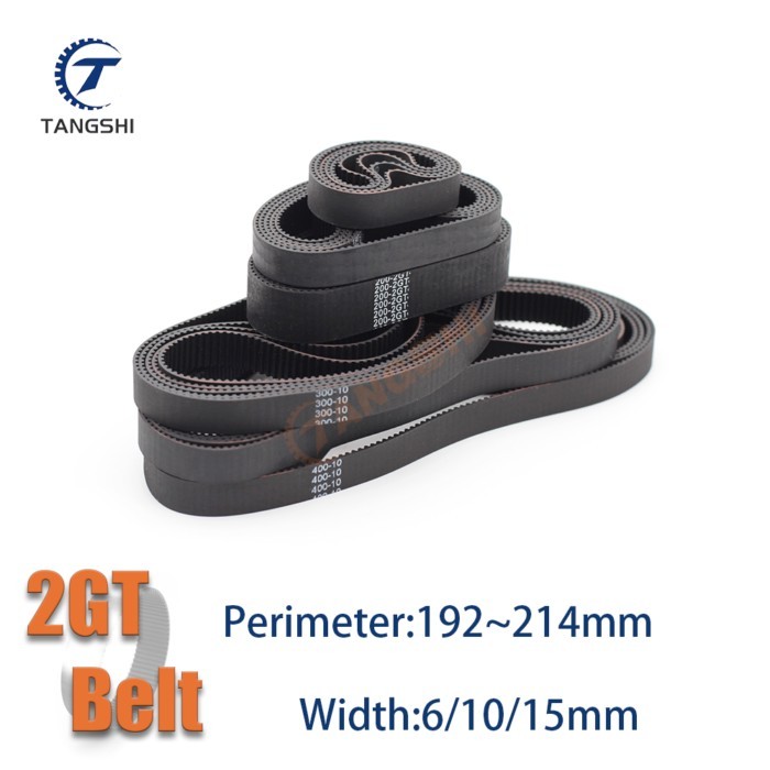 2MGT 2GT Closed Loop Timing Synchronous Belt Width6/10/15mm GT2 Belt Perimeter 192 194 196 198 200