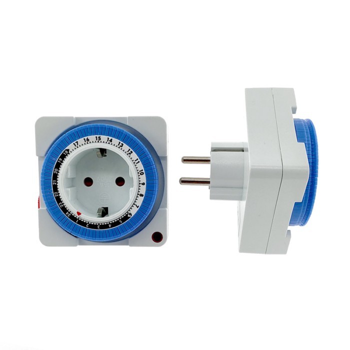 EU Timer Switch Timer 24 Hours Plug in Mechanical Grounded Programmable Smart Countdown Loop Switch
