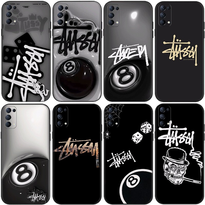 STUSSY สําหรับOPPO Reno 2 3 4 5 Pro 2Z 2F 5F Lite A58 A78 A38 A18 A1 A98 F23 TPUความเข้ากันได้นุ่มกร