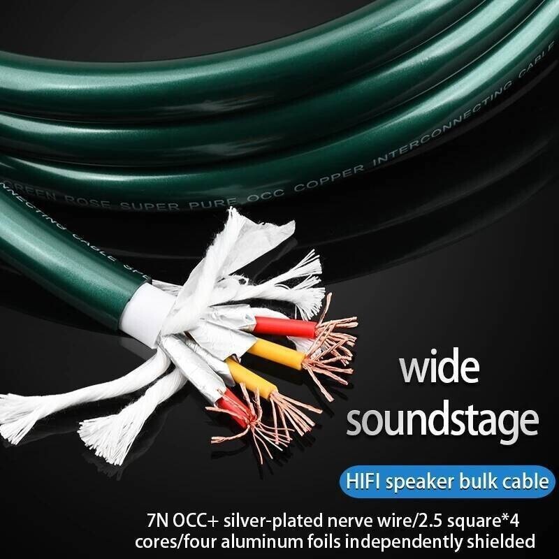 ATAUDIO HIFI สายลําโพงคุณภาพสูง 7N OCC และเงินชุบลวดประสาท Hifi ลําโพงลวดจํานวนมากสําหรับ DIY