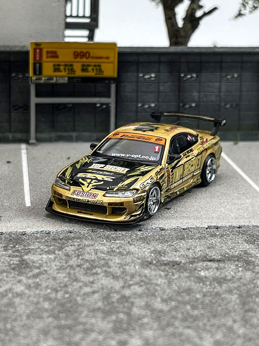 MINIGT #714 1: 64 Nissan S15 Silvia Top Secret D1GP โมเดลรถโลหะผสม Out of Print Car Model