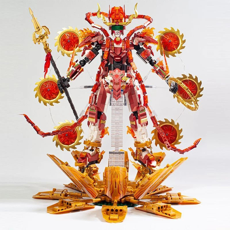 Guochao mecha ประกอบของเล่นบล็อกตัวต่อ Guan Yu Zhao Yun เข้ากันได้กับ Lego Black Goku Houyi Phantom