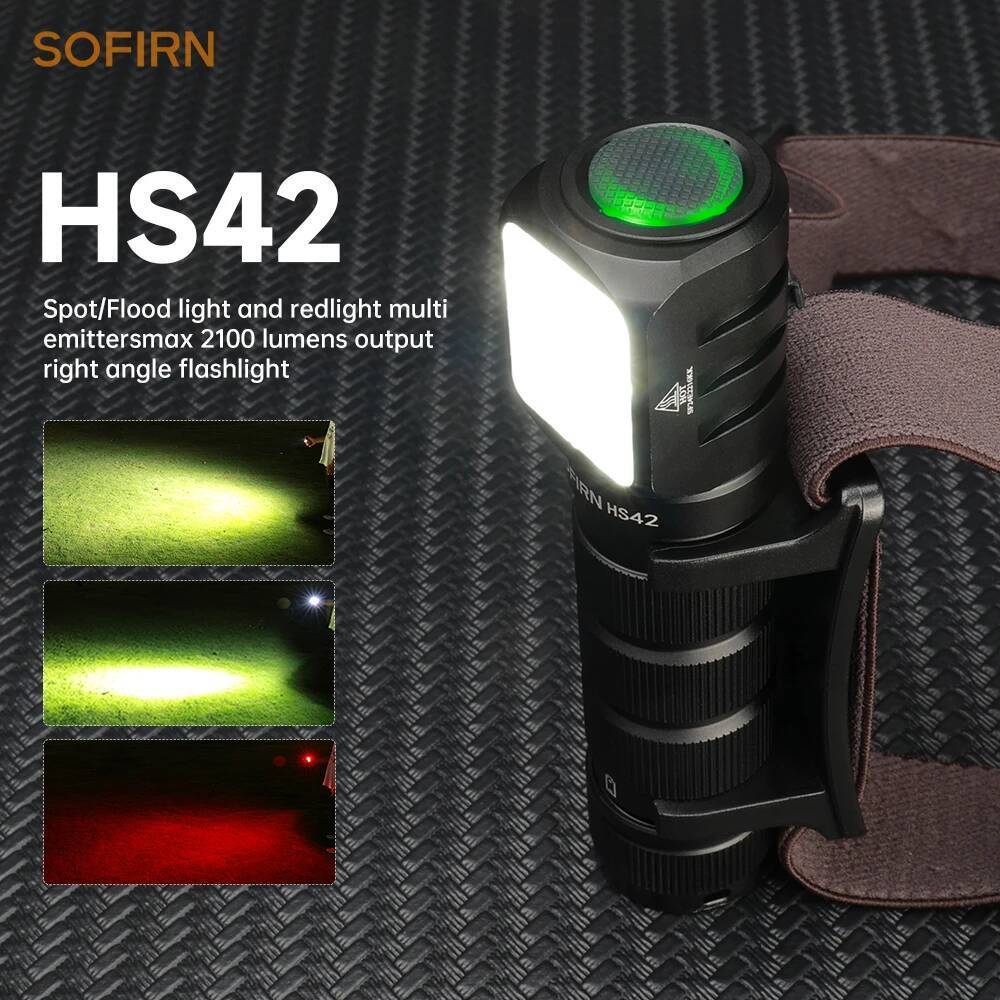 Sofirn HS42 ไฟฉายชาร์จไฟได้ 2100LM พร้อมสปอตไลท์สีแดงและหางแม่เหล็ก รองรับUSB-C