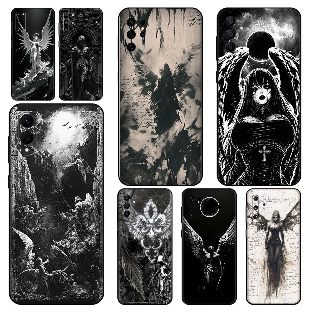 นางฟ้าสีดําลึกลับ ^ W7 สําหรับ Samsung S7 Edge S8 Plus S9 S10 S10E Lite S20 ความเข้ากันได้เป็นพิเศษเ