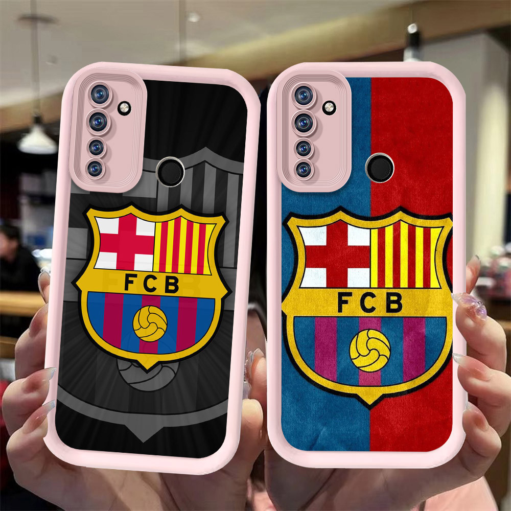 J-21 FC-Barce_lona ดำขาวชมพูเคสโทรศัพท์หรับ Realme 5S Q 5 7i 5i C17 Pro