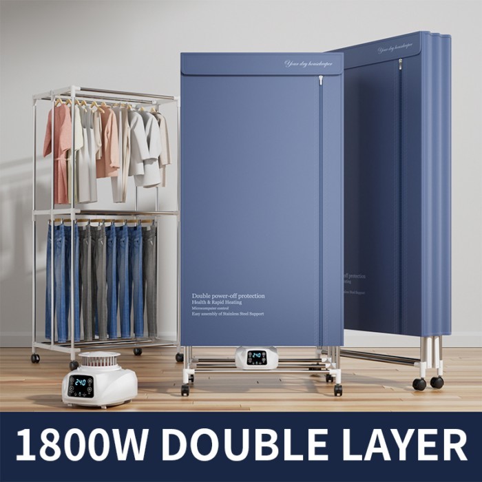 2000W Remote control mute Portable clothes dryer 648L Large capacity Waterproof Clothes Dryer Quick