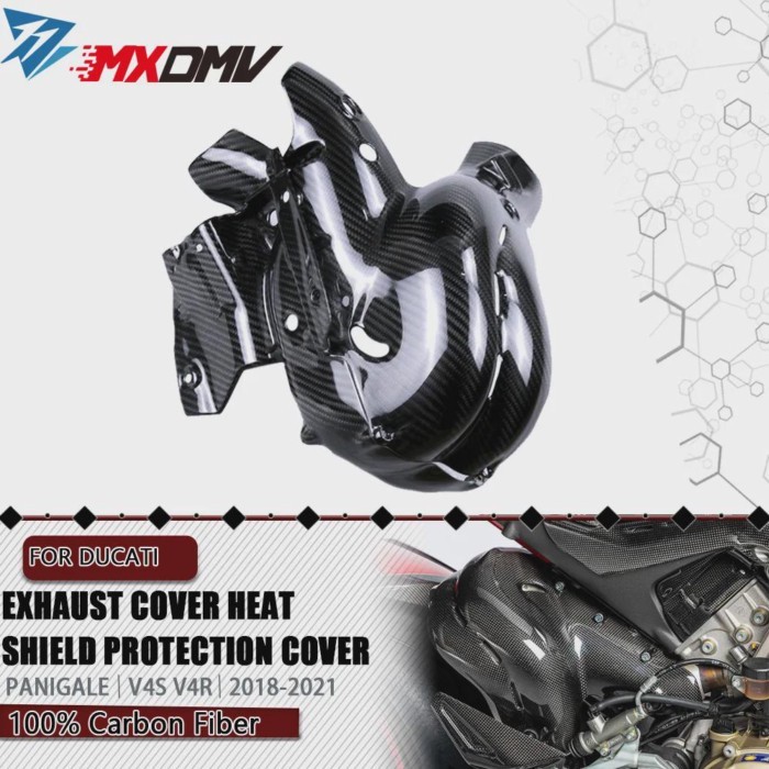 For DUCATI Panigale V4 V4S Streetfighter V4 V4S 2018-2020 Carbon Exhaust Cover Heat Shield Fairing