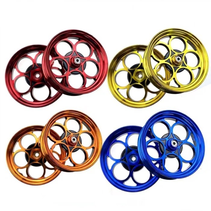 For Honda DIO50 AF18-28 Z4 ZX34 35 38 56 E-Scooter 10*2.15J Alloy Front Rear Wheel 1 Set Rim Ring-T
