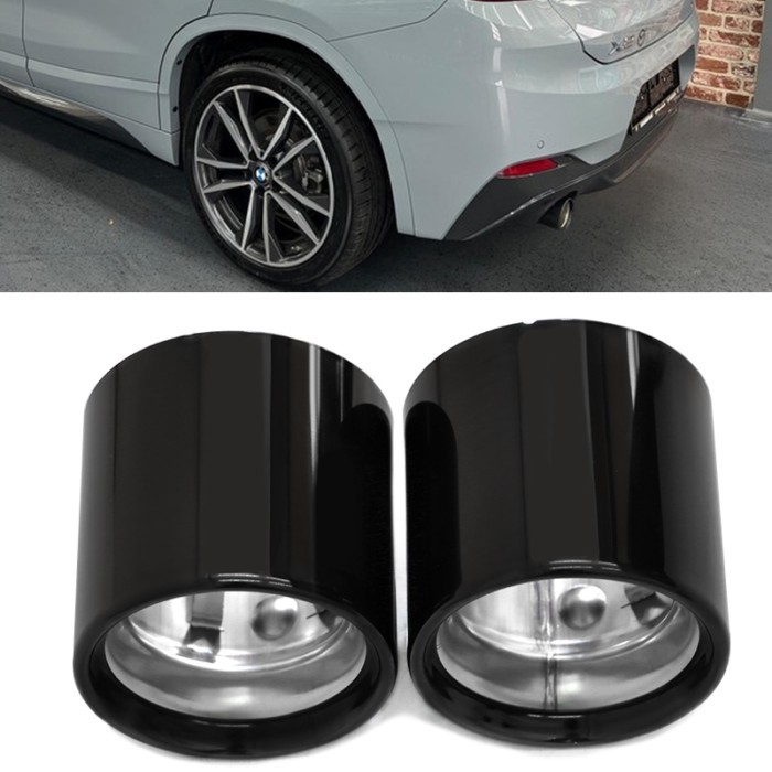 2pcs/lot Car Exhaust Tip Trim For BMW X2 F39 16d 18d 18dX 18i 20d 20dX 20i 20iX 25dX 25i 25iX 28iX